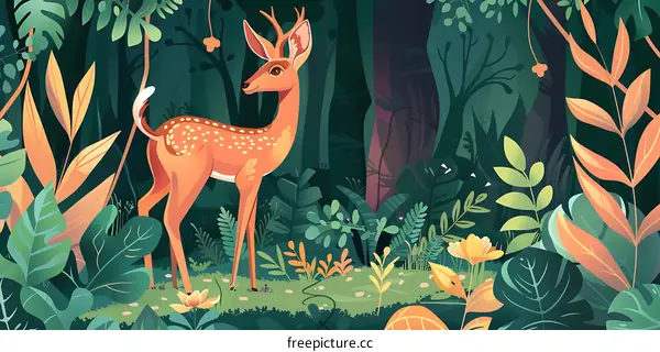 Cute Deer In The Jungle