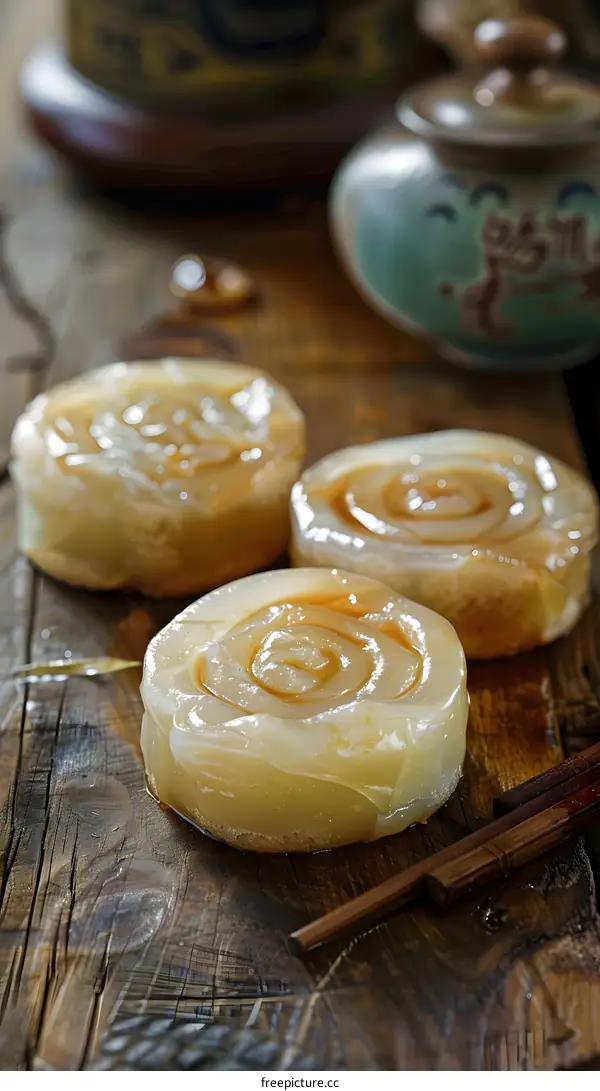 Closeup of Delicious Asian Sweet Rice Cakes