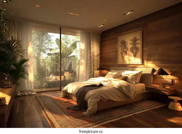 Cozy Tropical Bedroom Interior Design