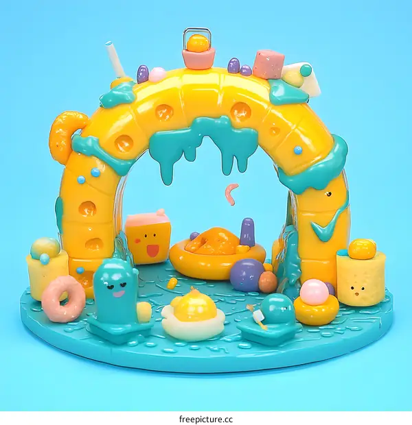 Colorful Playdough Miniature Food Scene