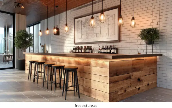 Modern Industrial Style Bar Counter Design