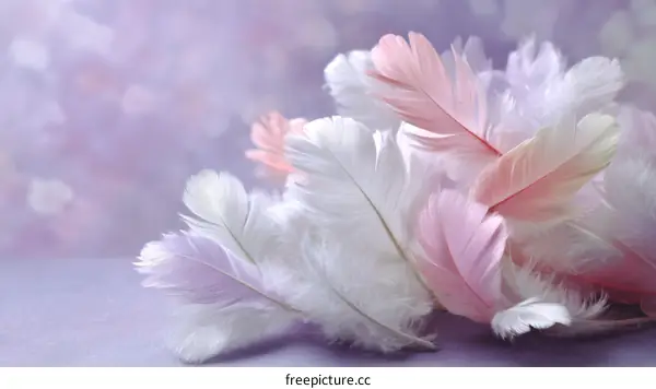 Beautiful Pastel Feathers in Soft Light