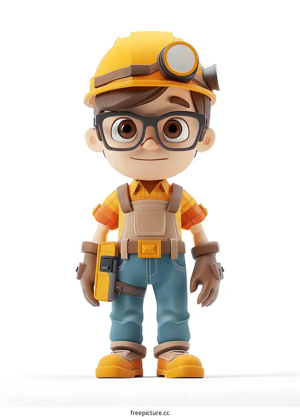 Cute Cartoon Miner Illustration
