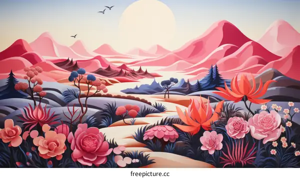 Pink Surreal Landscape