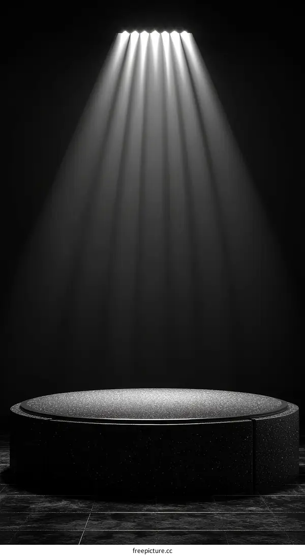 Empty Dark Stage with Spotlight