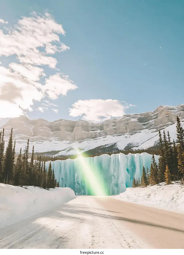 Frozen Waterfall in the Canadian Rockies