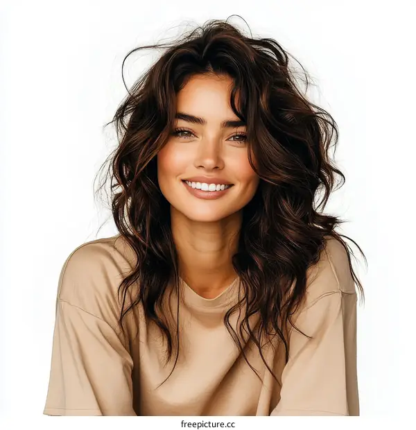 Beautiful Woman with Gorgeous Hair and Smile