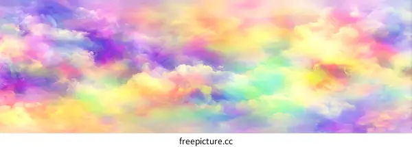 Pastel Sky Cloudscape Artistic Illustration