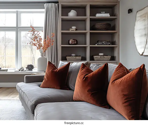 Modern Rustic Living Room with Cozy Sofa