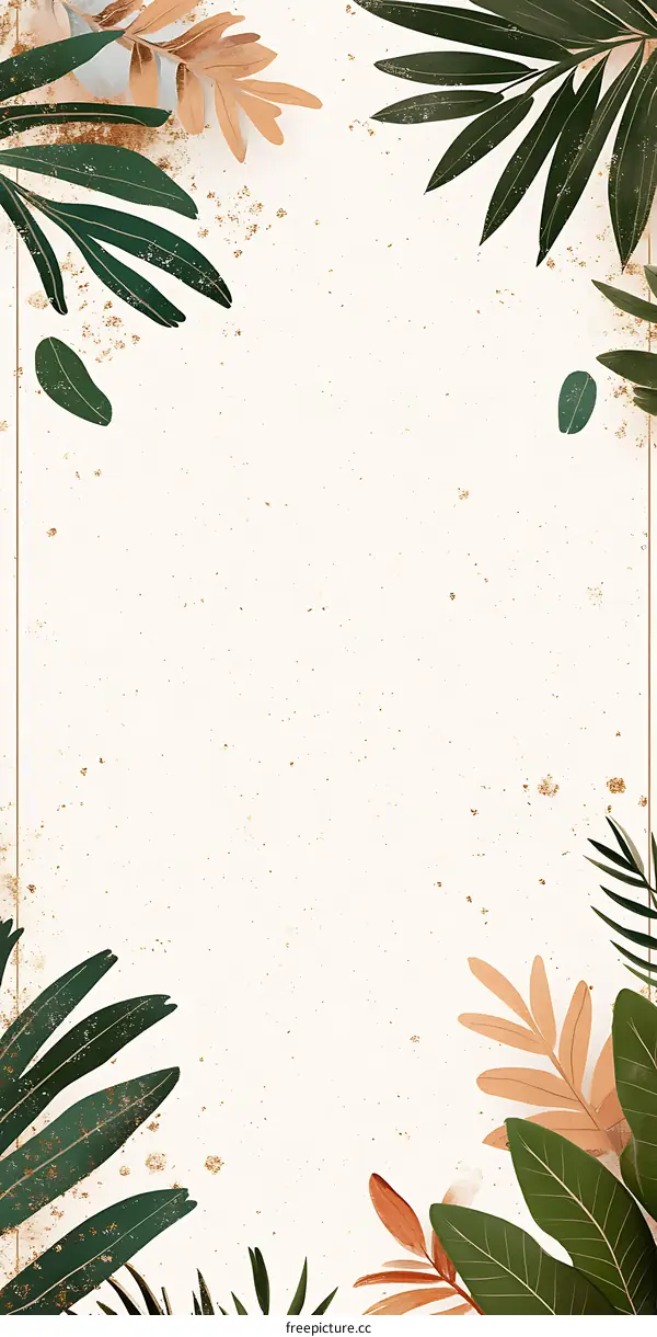 Tropical Leaves Border Frame Illustration