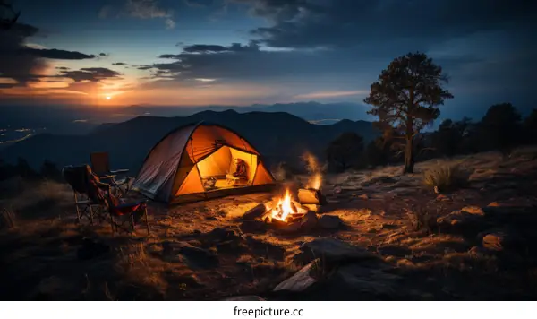 Camping under the stars in the mountains