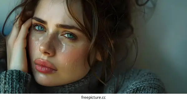 portrait of a crying woman