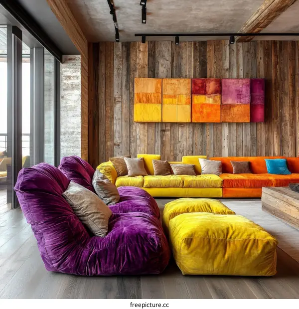 Colorful Modern Living Room Interior Design