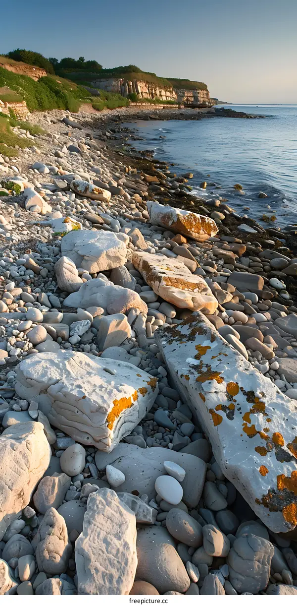 Rocky beach at low tide