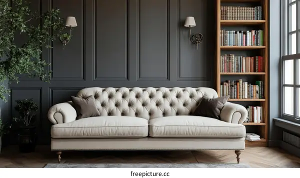 Classic Living Room Interior Design with a Luxurious Sofa