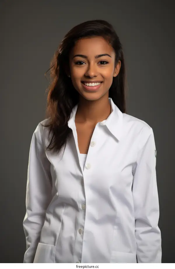 Portrait of a young female doctor smiling