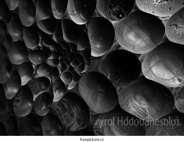 Black and white abstract flower