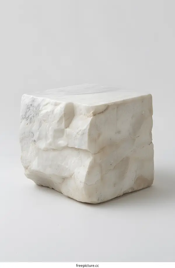 White Marble Stone Texture Minimalist Product Display Stand