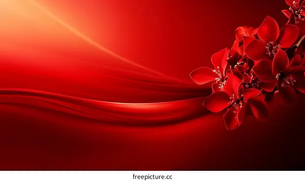 Red Abstract Floral Background Design