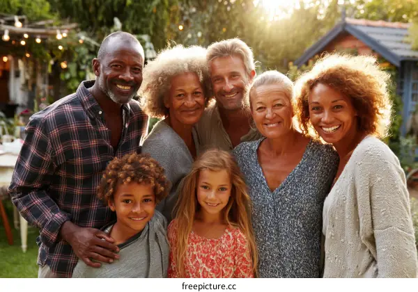Multi-Generational Family Portrait Outdoors