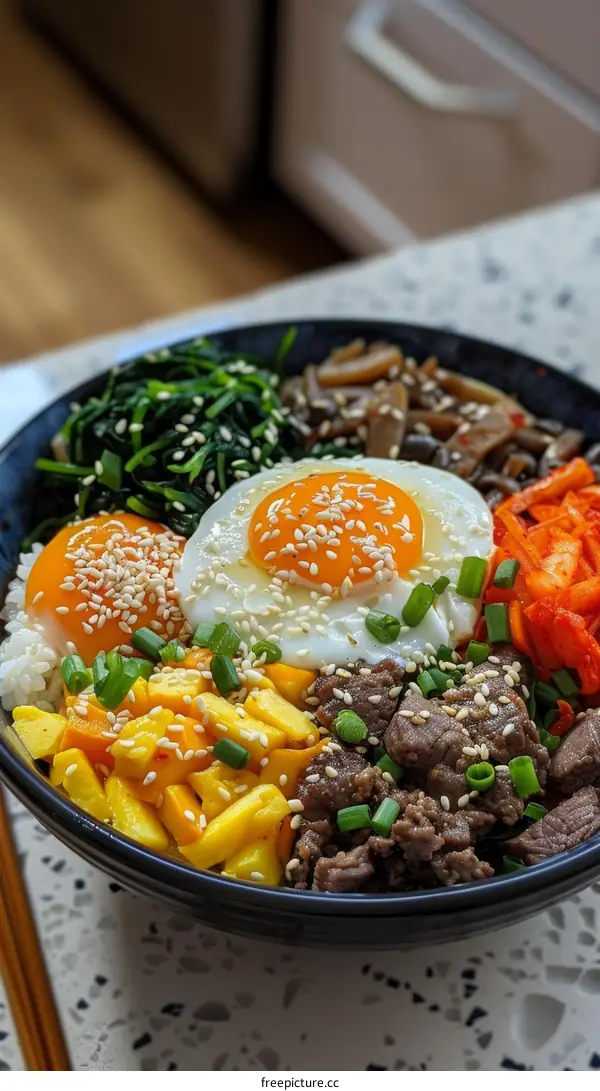 Bibimbap: A Colorful Korean Rice Bowl