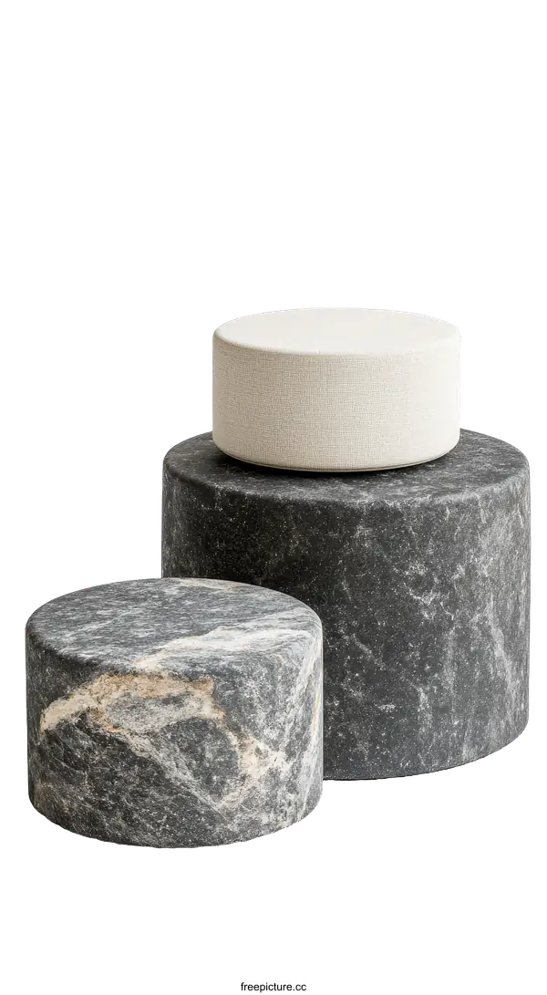 [Transparent Background PNG]Stacked Stone Display Pedestals