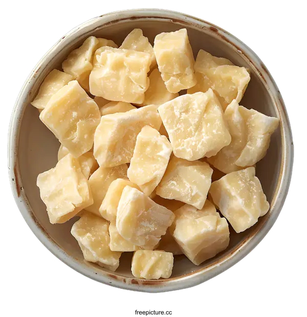 [Transparent Background PNG]Bowl of Cocoa Butter Chunks