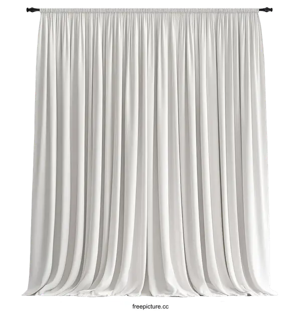 [Transparent Background PNG]Elegant White Curtains in a Simple Room