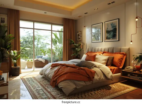 Modern Bedroom Interior Design with a Tropical Vibe
