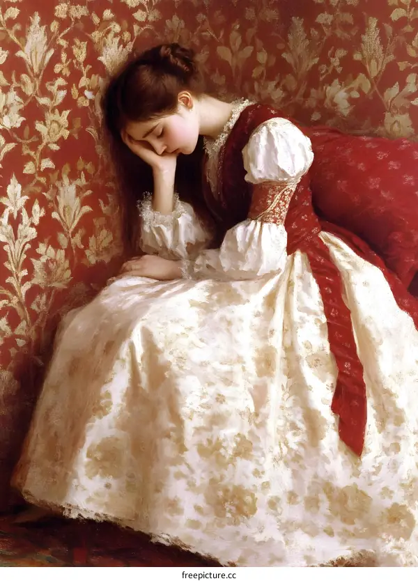 A Woman Sitting in a Chair with Her Head in Her Hands