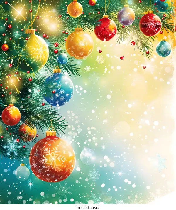 Christmas background with hanging balls