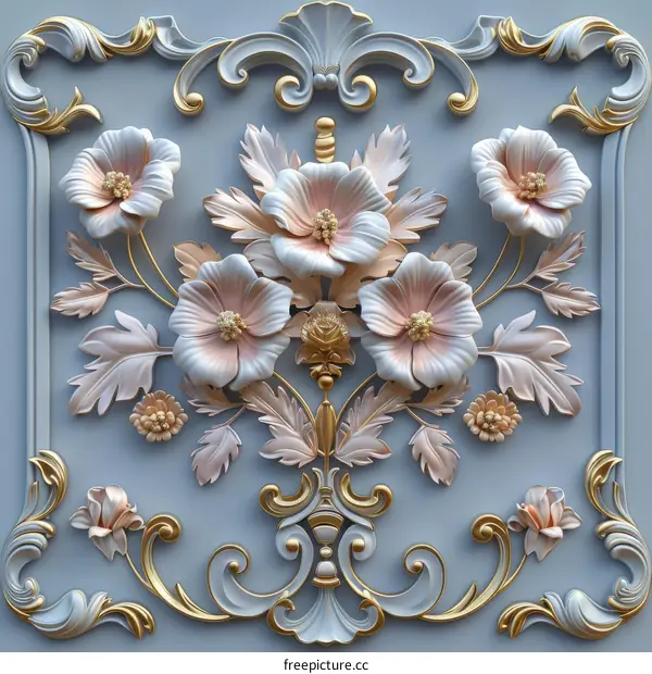 Elegant Floral Relief Panel Design