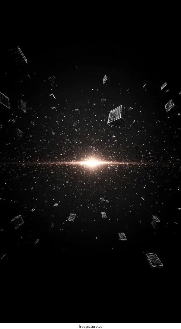 Abstract Digital Explosion of Geometric Shapes