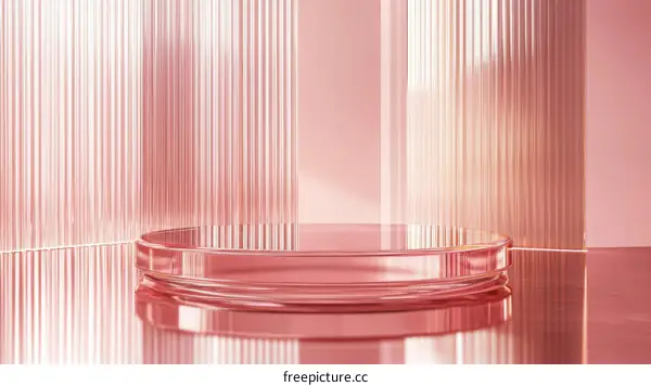 Pink Abstract Glass Product Display Stand