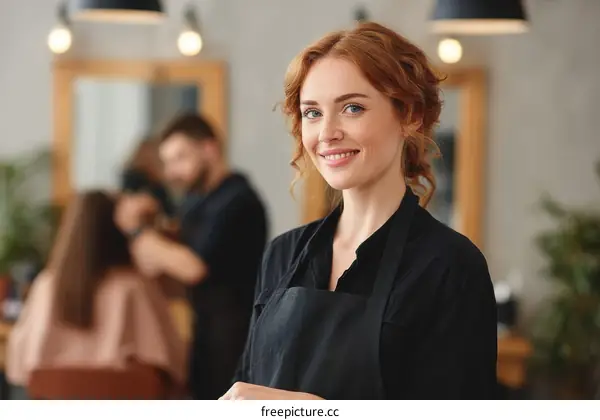 Friendly Salon Staff Member Smiling