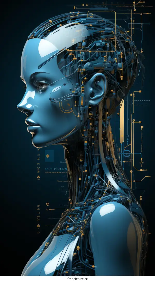 Cybernetic Woman Drawing