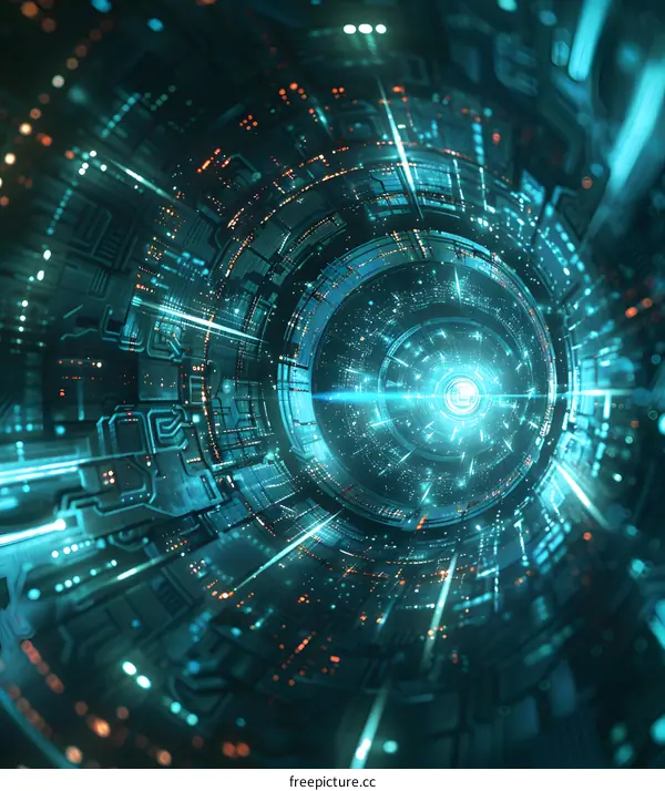 Futuristic Technology Tunnel Background