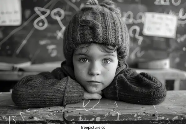 Portrait of a young boy wearing a beanie