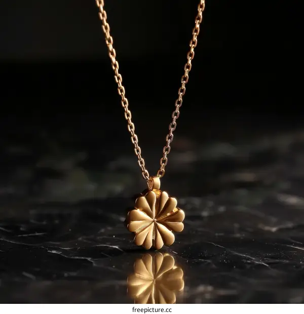 Four-Leaf Clover Lucky Gold Necklace Saint Patrick's Day Fashion Jewelry
