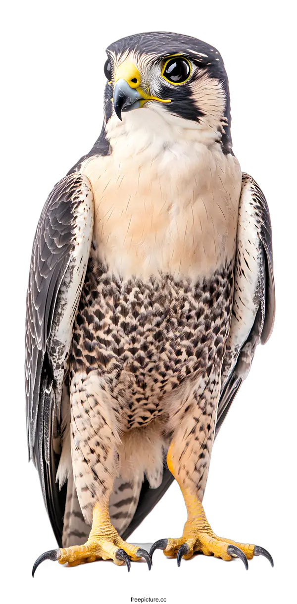 [Transparent Background PNG]Close Up Portrait of a Peregrine Falcon Bird