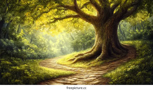 Enchanted Forest Pathway Illustration