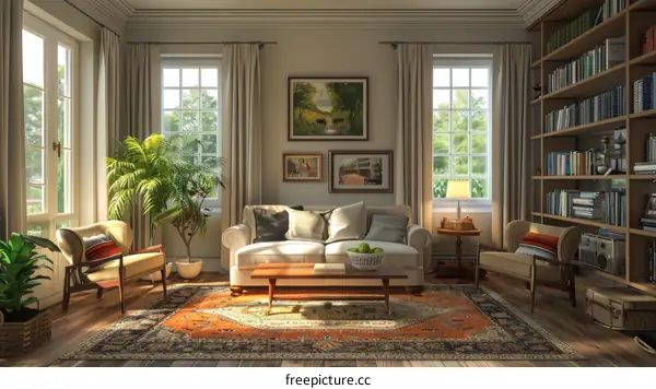 Retro Living Room Interior Design