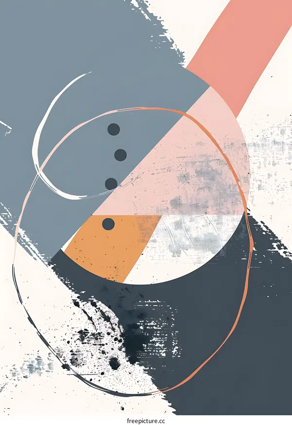 Abstract Geometric Shapes Illustration with Grunge Textures
