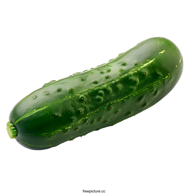 [Transparent Background PNG]Single Green Cucumber on White Background