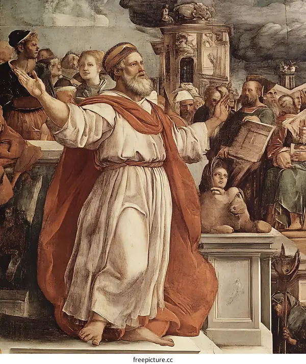 The Sermon of Saint Stephen, Fresco by the Italian Renaissance Artist