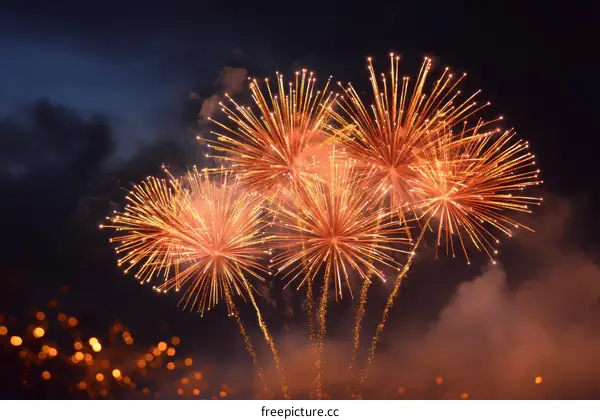 Colorful Fireworks Display at Night