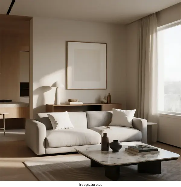 Minimalist Living Room with Modern Furniture and Natural Light