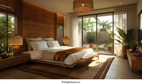 Bedroom with large windows