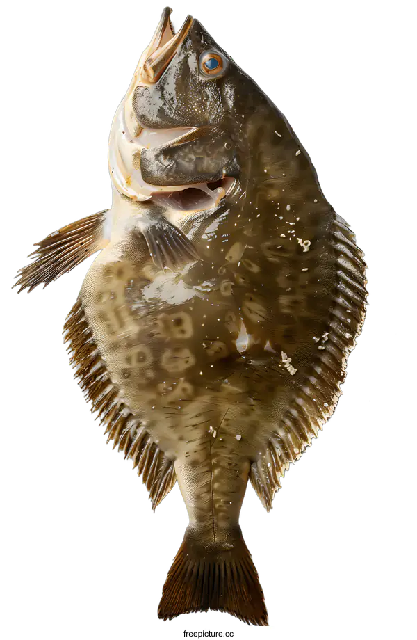 [Transparent Background PNG]Fresh Flounder Fish on White Background