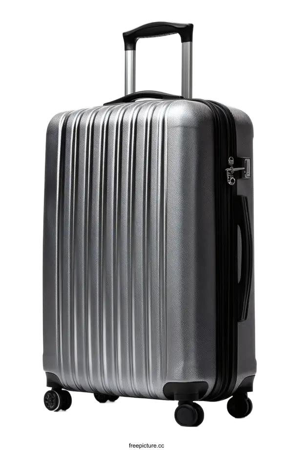 [Transparent Background PNG]Modern Grey Travel Luggage Suitcase